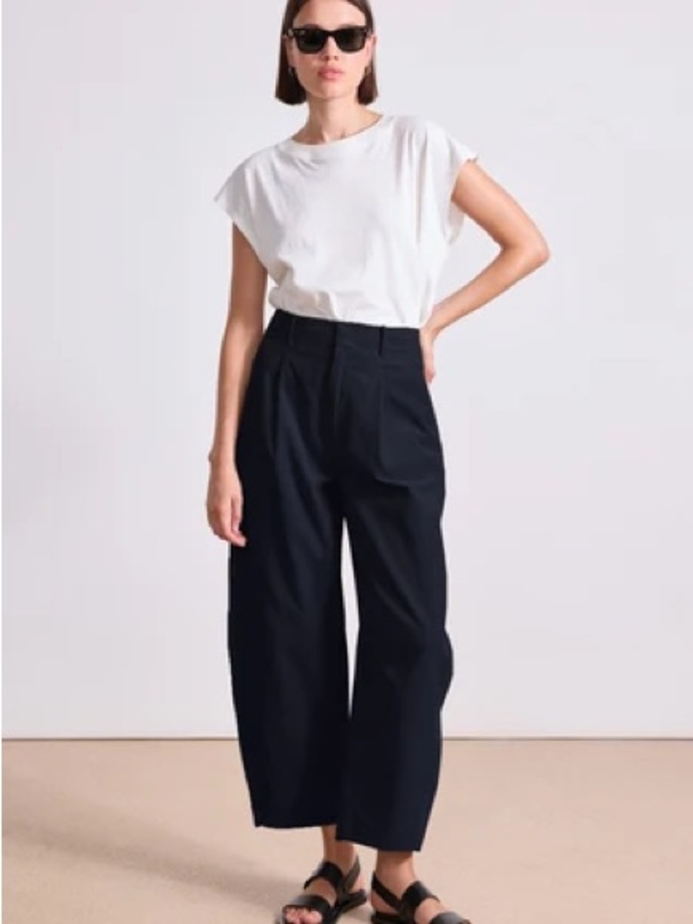 Apiece Apart Bari Cropped Corduroy Trouser - Midnight - Size 10